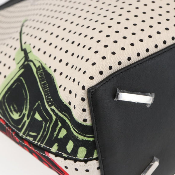 LOEWE Shoulder Bag Canvas 2way White Silver Auth ka1801M