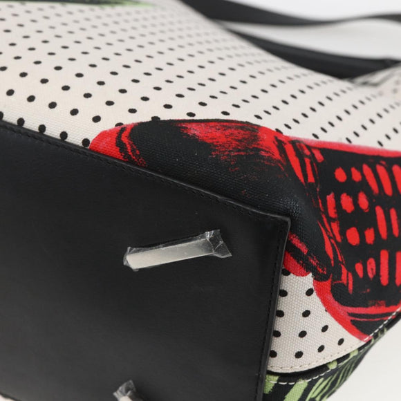 LOEWE Shoulder Bag Canvas 2way White Silver Auth ka1801M