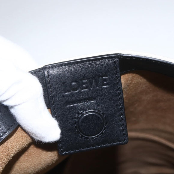 LOEWE Shoulder Bag Canvas 2way White Silver Auth ka1801M