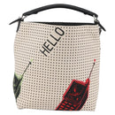 LOEWE Shoulder Bag Canvas 2way White Silver Auth ka1801M-13