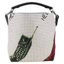 LOEWE Shoulder Bag Canvas 2way White Silver Auth ka1801M-2