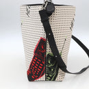 LOEWE Shoulder Bag Canvas 2way White Silver Auth ka1801M-3