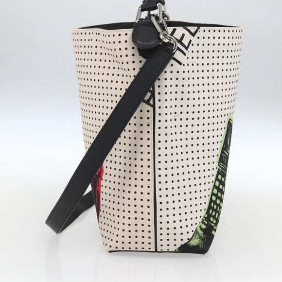 LOEWE Shoulder Bag Canvas 2way White Silver Auth ka1801M