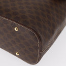 CELINE Macadam Canvas Shoulder Bag PVC Leather Brown Gold Auth ka1802V-16