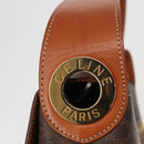 CELINE Macadam Canvas Shoulder Bag PVC Leather Brown Gold Auth ka1802V-8
