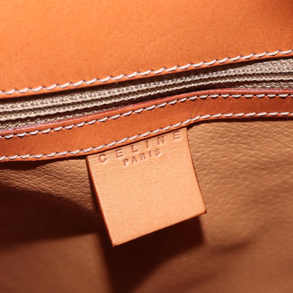 CELINE Macadam Canvas Shoulder Bag PVC Leather Brown Gold Auth ka1802V