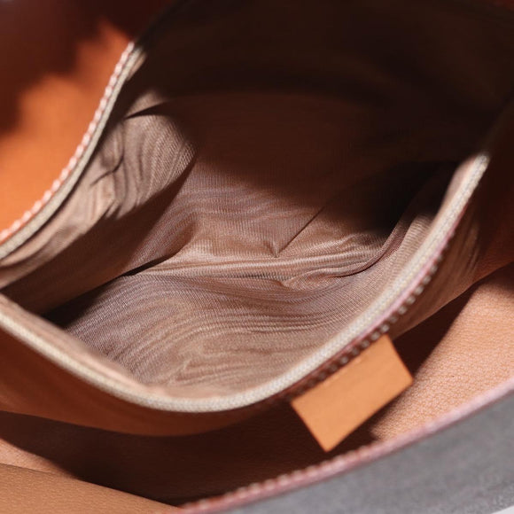 CELINE Macadam Canvas Shoulder Bag PVC Leather Brown Gold Auth ka1802V