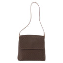 CELINE Macadam Canvas Shoulder Bag PVC Leather Brown Gold Auth ka1802V-13