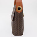 CELINE Macadam Canvas Shoulder Bag PVC Leather Brown Gold Auth ka1802V-3