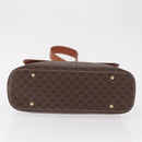 CELINE Macadam Canvas Shoulder Bag PVC Leather Brown Gold Auth ka1802V-5