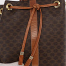 CELINE Macadam Canvas Shoulder Bag PVC Leather Brown Gold Auth ka1805-9