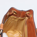 CELINE Macadam Canvas Shoulder Bag PVC Leather Brown Gold Auth ka1805-19