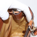 CELINE Macadam Canvas Shoulder Bag PVC Leather Brown Gold Auth ka1805-20