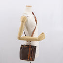 CELINE Macadam Canvas Shoulder Bag PVC Leather Brown Gold Auth ka1805-23