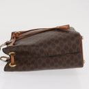 CELINE Macadam Canvas Shoulder Bag PVC Leather Brown Gold Auth ka1805-4