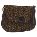 CELINE C Sulky Shoulder Bag Canvas Brown Gold Auth ka1806-1