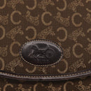 CELINE C Sulky Shoulder Bag Canvas Brown Gold Auth ka1806-14