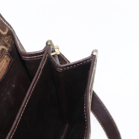 CELINE C Sulky Shoulder Bag Canvas Brown Gold Auth ka1806