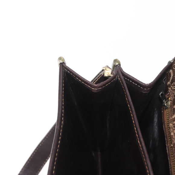 CELINE C Sulky Shoulder Bag Canvas Brown Gold Auth ka1806
