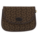 CELINE C Sulky Shoulder Bag Canvas Brown Gold Auth ka1806-2