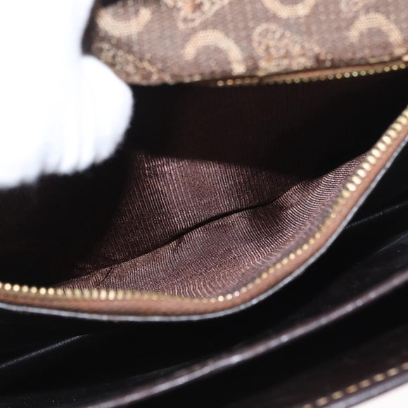 CELINE C Sulky Shoulder Bag Canvas Brown Gold Auth ka1806
