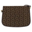 CELINE C Sulky Shoulder Bag Canvas Brown Gold Auth ka1806-3
