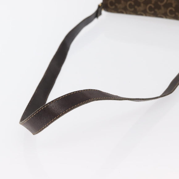 CELINE C Sulky Shoulder Bag Canvas Brown Gold Auth ka1806