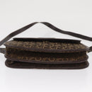 CELINE C Sulky Shoulder Bag Canvas Brown Gold Auth ka1806-9