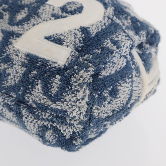 Christian Dior Trotter Canvas Hand Bag Pile Blue Auth ka1808