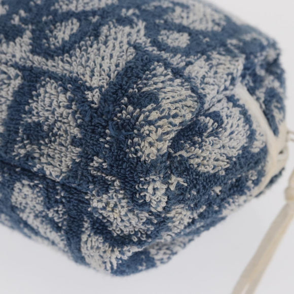 Christian Dior Trotter Canvas Hand Bag Pile Blue Auth ka1808