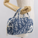 Christian Dior Trotter Canvas Hand Bag Pile Blue Auth ka1808-21