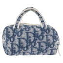 Christian Dior Trotter Canvas Hand Bag Pile Blue Auth ka1808-2