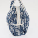 Christian Dior Trotter Canvas Hand Bag Pile Blue Auth ka1808-3