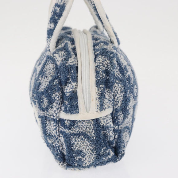 Christian Dior Trotter Canvas Hand Bag Pile Blue Auth ka1808