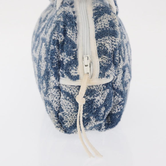 Christian Dior Trotter Canvas Hand Bag Pile Blue Auth ka1808