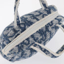 Christian Dior Trotter Canvas Hand Bag Pile Blue Auth ka1808-6