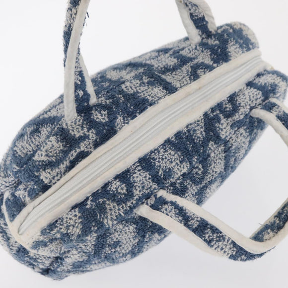 Christian Dior Trotter Canvas Hand Bag Pile Blue Auth ka1808