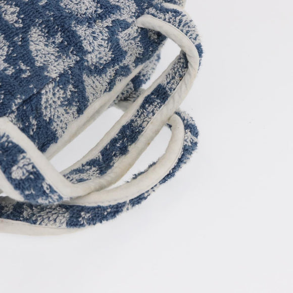 Christian Dior Trotter Canvas Hand Bag Pile Blue Auth ka1808