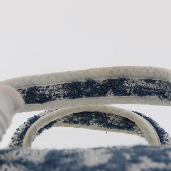 Christian Dior Trotter Canvas Hand Bag Pile Blue Auth ka1808