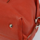 Salvatore Ferragamo Gancini Hand Bag Leather Red Silver Auth ka1809V-10