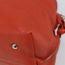 Salvatore Ferragamo Gancini Hand Bag Leather Red Silver Auth ka1809V-12