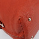 Salvatore Ferragamo Gancini Hand Bag Leather Red Silver Auth ka1809V-13