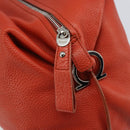 Salvatore Ferragamo Gancini Hand Bag Leather Red Silver Auth ka1809V-15
