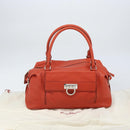 Salvatore Ferragamo Gancini Hand Bag Leather Red Silver Auth ka1809V-26
