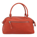 Salvatore Ferragamo Gancini Hand Bag Leather Red Silver Auth ka1809V-3