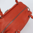 Salvatore Ferragamo Gancini Hand Bag Leather Red Silver Auth ka1809V-6