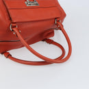 Salvatore Ferragamo Gancini Hand Bag Leather Red Silver Auth ka1809V-7