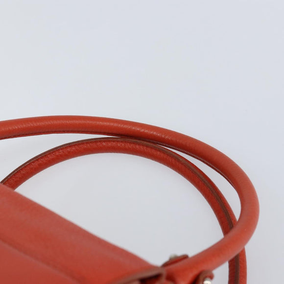 Salvatore Ferragamo Gancini Hand Bag Leather Red Silver Auth ka1809V