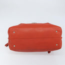 Salvatore Ferragamo Gancini Hand Bag Leather Red Silver Auth ka1809V-9