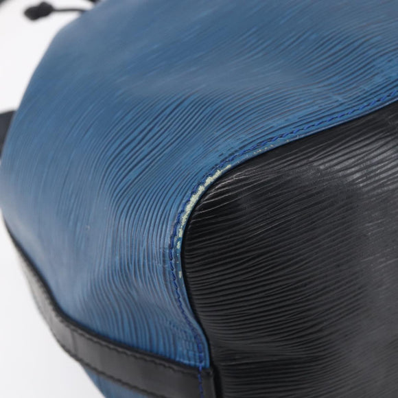 LOUIS VUITTON Epi Petit Noe Shoulder Bag Bicolor Black Blue M44152 Auth ka181